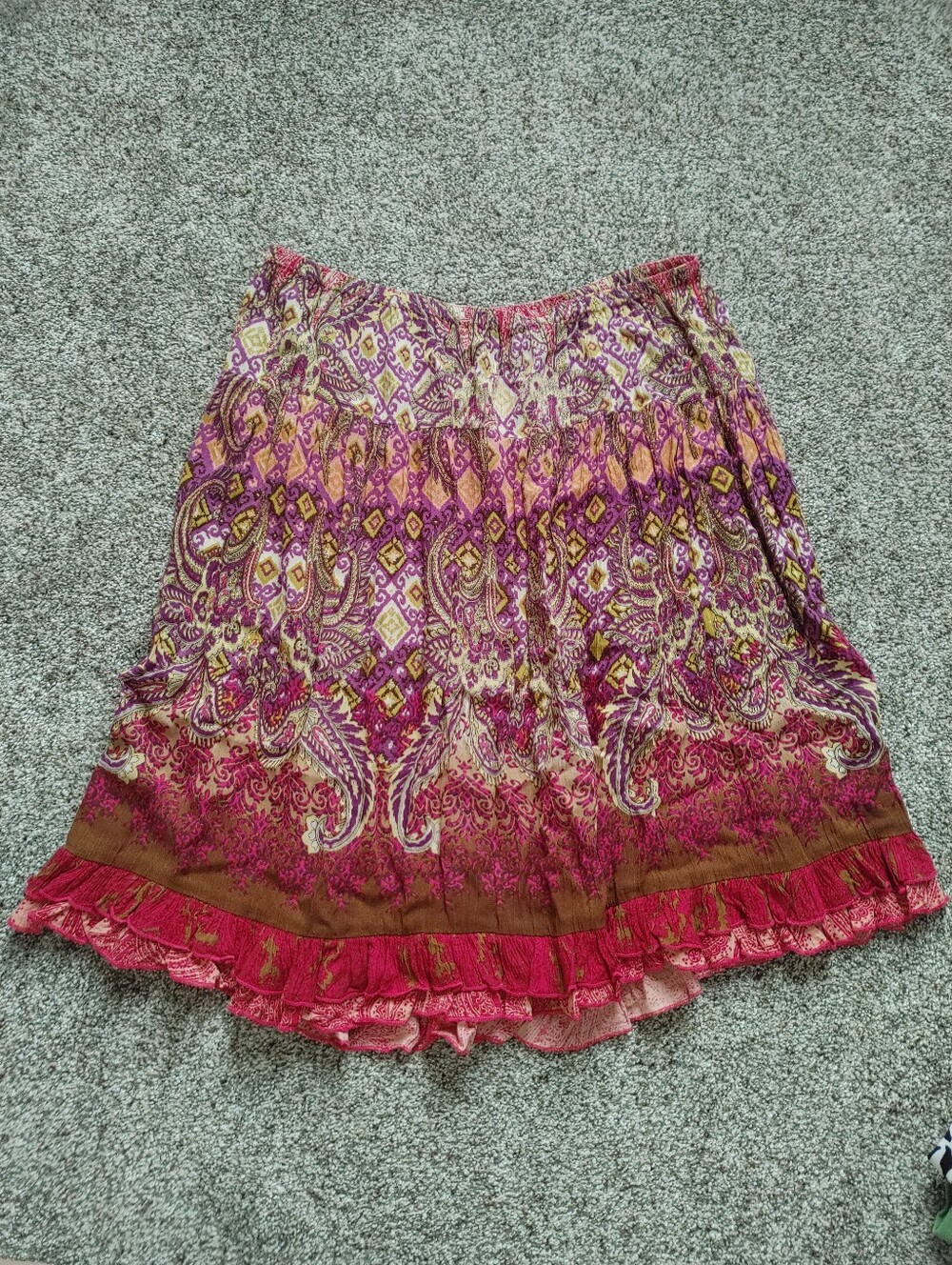 Abstract Paisley Print Skirt